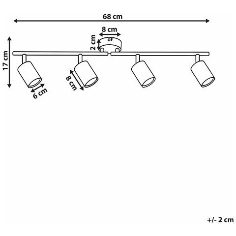 Faretto A 4 Luci Nyando Metallo Nero - Foto 6