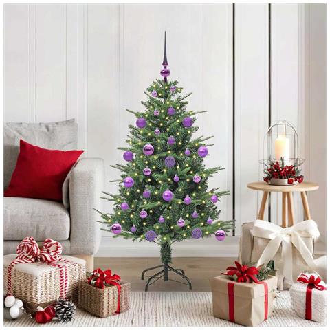 Albero di Natale artificiale preilluminato con set di palline - Foto 2