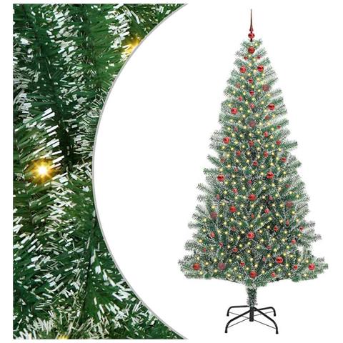 Albero di Natale Artificiale Imbiancato con Luci LED 240 cm - Foto 1