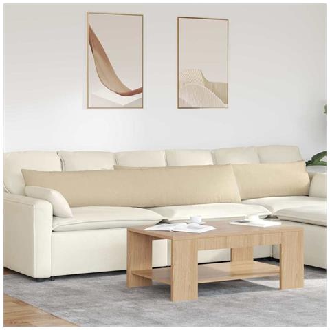 Cuscini da Divano 2 pcs Crema 200 x 40 cm Tessuto - Foto 2