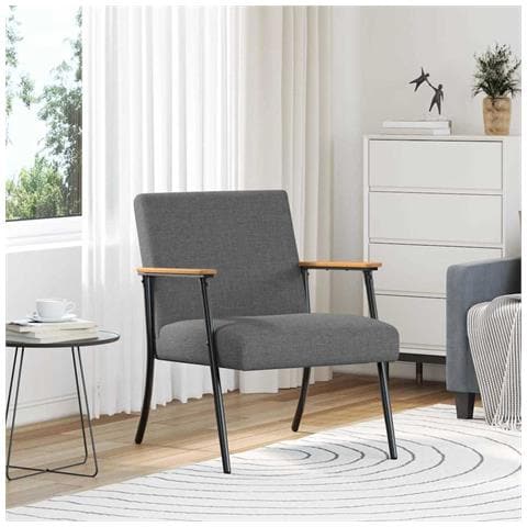poltrona Grigio scuro 59 x 75 x 78 cm Tessuto - Foto 2
