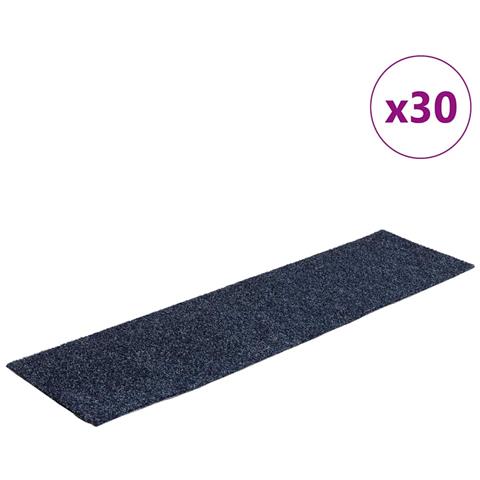 Tappetini per scale autoadesivi 30 pz 76x20 cm Grigio Blu Rettangolari - Foto 1