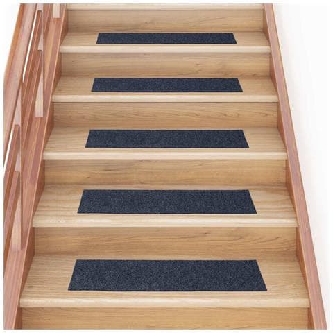 Tappetini per scale autoadesivi 30 pz 76x20 cm Grigio Blu Rettangolari - Foto 2