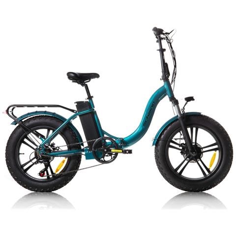 Fat Alluminio Telaio Basso 20'' - E-bike Pieghevole In Alluminio, Ruote 20'', Cambio 6 Velocità, Motore 250 W, Batteria 36vx13ah - Verde - Foto 1