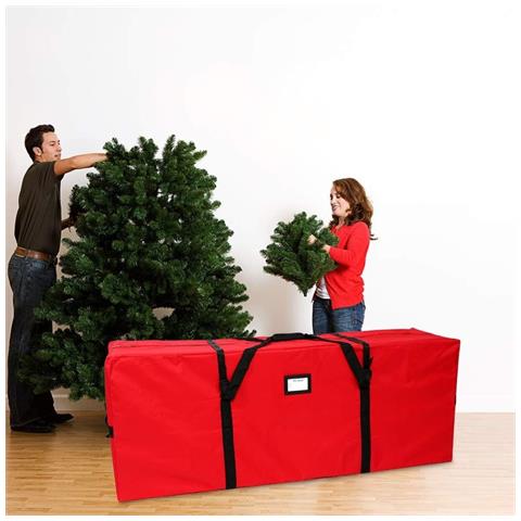 Sacchetto Porta Albero Di Natale - Materiale Pe, Varie Opzioni Di Colore, Protegge Gli Articoli Per Le Feste Dalla Polvere Red Medio - Foto 7