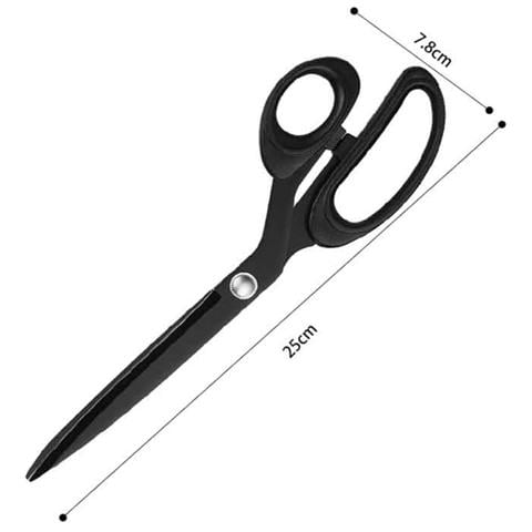 Forbici Da Sarto Con Lama Nera Da 25 Cm - Cesoie Pesanti Per Tessuti, Pelle E Progetti Fai-da-te - Foto 2