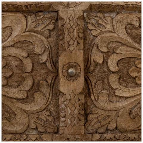 Tavolino Baule In Legno Marrone Fatto A Mano 100x100x47h - Foto 7