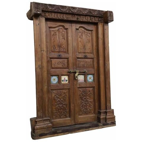 Porta In Legno Marrone 145x37x218h Cm - Foto 1