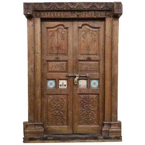 Porta In Legno Marrone 145x37x218h Cm - Foto 2