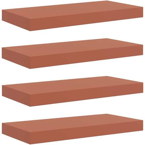 Scaffale da parete 4 pcs Rosso 50 x 23 x 4 cm Legno multistrato - Foto 1