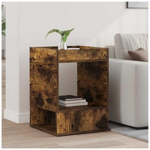 Tavolino Rovere fumé 40 x 40 x 56 cm Legno multistrato - Foto 2