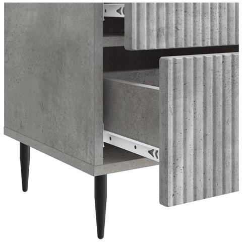Armadio da Notte 2 pcs Grigio Cemento 43 x 34,5 x 47,5 cm - Foto 9