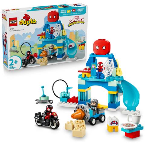 DUPLO Marvel 10464 Webquarters del Team Spidey, Giocattolo da Supereroi con Moto, 3 Personaggi, Regalo per Bambini da 2+ - Foto 16