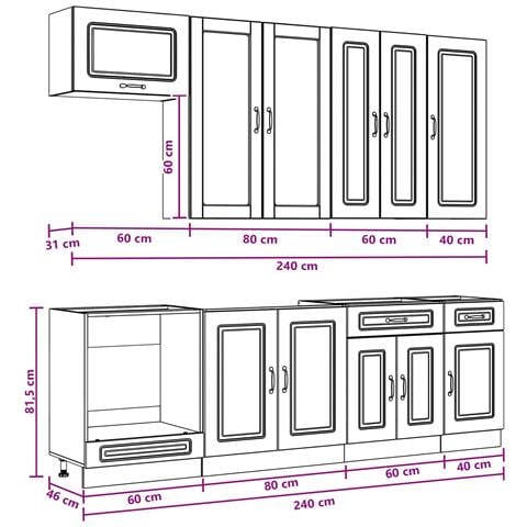Unità Cucina KALMAR 8 pcs Sonoma grigio Legno ingegnerizzato - Foto 9