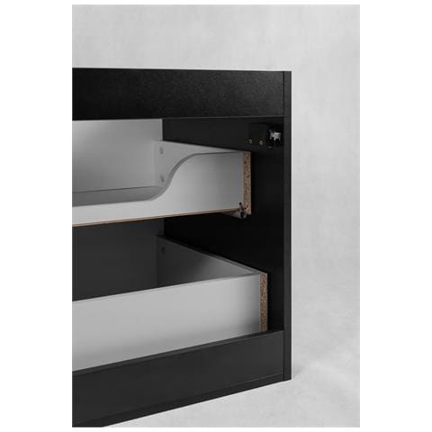 Mobile sottolavabo da 100 cm, Kaschmir, ripiano beige, Lavabo sospeso, Chiusura ammortizzata, Piano di lavoro effetto marmo bianco - Foto 5