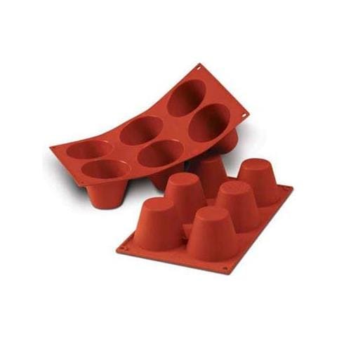 Stampo muffin 6 cavita 8cm classic terracotta silicone - Foto 1