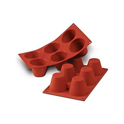 Stampo muffin 6 cavita 8cm classic terracotta silicone - Foto 3