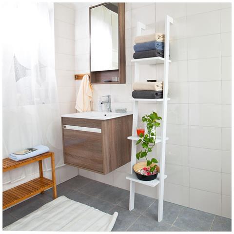 Libreria, scaffale Scala, bianco, 4 Ripiani Frg15-w - Foto 1