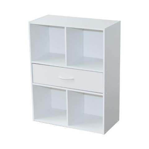 Mobile a 4 scompartimenti e 1 cassetto dimensioni: 61,5 x 29,5 x 80 cm colore: Bianco Alsapan 94483 Compo 10