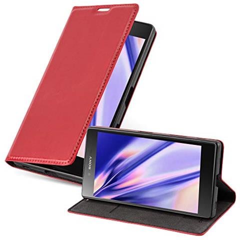 Custodia Compatibile Con Sony Xperia Z5 In Rosso Mela - Coperchio Protettiva Con Chiusura Magnetica, Funzione Stand E Tasca Per Le Carte - Foto 1