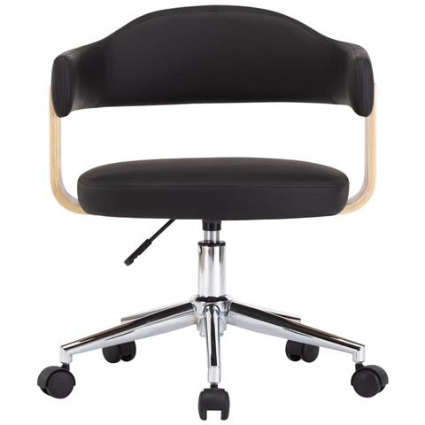 Sedie Da Pranzo Girevoli 4 Pz Nere In Similpelle - Foto 9