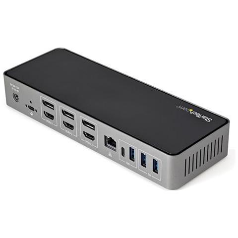 Docking Station Universale per Laptop USB-C / 4x USB-A 3.2 / 3x HDMI per Triplo Monitor 4K Nero / Grigio + Power Delivery 85W - Foto 2