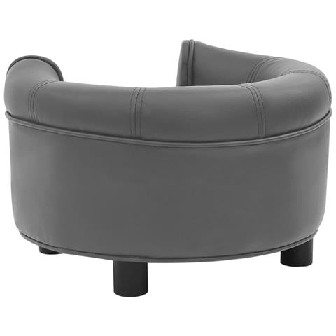Divano per Cani Grigio 48x48x32 cm in Peluche e Similpelle - Foto 9
