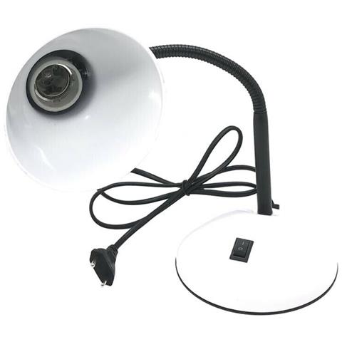 Lampada Da Scrivania Lumetto Snodabile Porta Lampadina E27 Lume Bianco - Foto 2