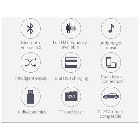 Trasmettitore Fm Per Auto - Adattatore Bluetooth Con Caricabatteria Per Auto Qc3.0 - Foto 8