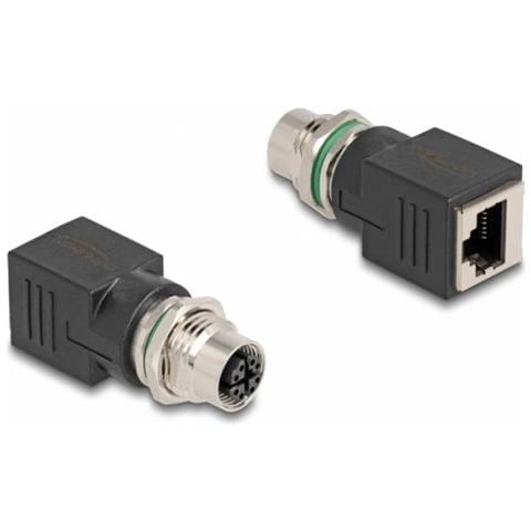 Adattatore M12 X-coded Femmina A 8 Pin A Rj45 Femmina Dritto - Foto 1