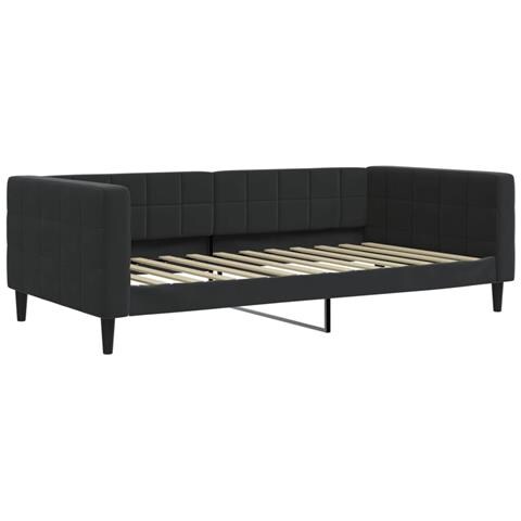 Divano Letto Estraibile Con Cassetti Nero 100x200 Cm In Velluto - Foto 2
