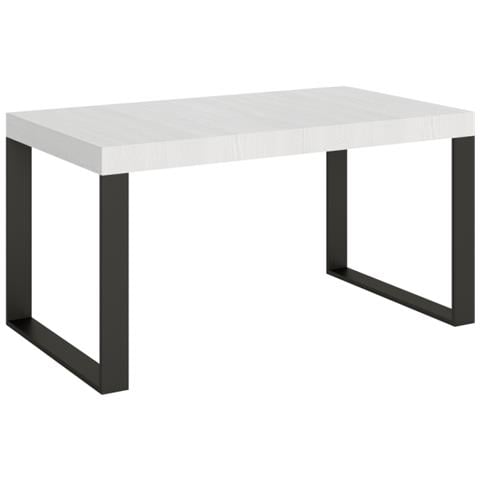 Tavolo Allungabile 90x160/264 Cm Tecno Premium Telaio Antracite - Bianco Frassino - Foto 1