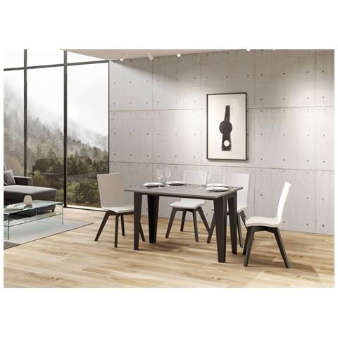 Tavolo Apribile 120/200x45/90 Cm Flame Double Telaio Antracite - Cemento - Foto 2