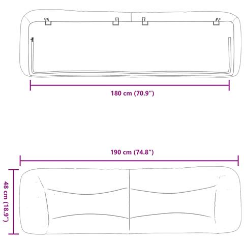 Cuscino Testiera Bianco 180 cm in Similpelle - Foto 2