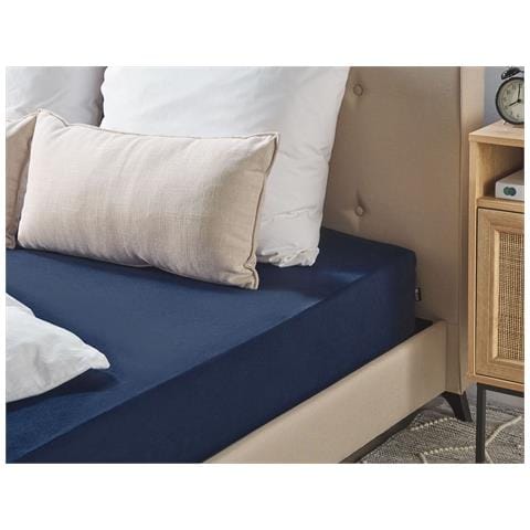Coprimaterasso Elasticizzato Hofuf Cotone Blu Marino - Foto 1