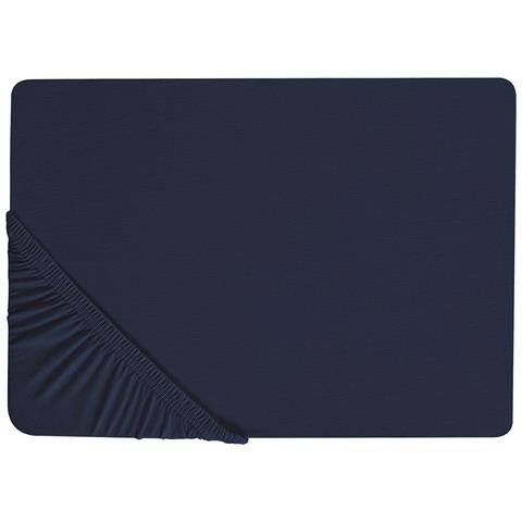 Coprimaterasso Elasticizzato Hofuf Cotone Blu Marino - Foto 5