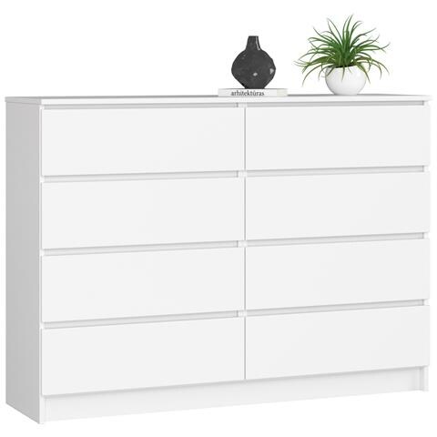 Cassettiera K140, 8 cassetti, 138x40x99 cm, Colore Bianco - Foto 1