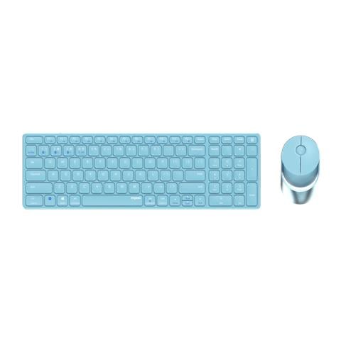 Tastiera e Mouse Wireless 00215388  (Layout Tedesco) Colore Blu - Foto 1
