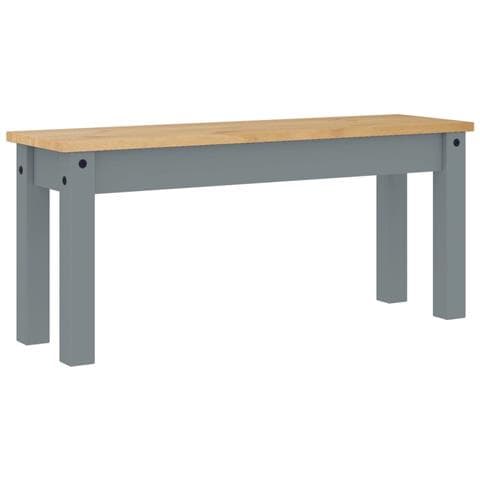 Panca Da Pranzo Panama Grigia 105x30x45 Cm Legno Massello Pino - Foto 2