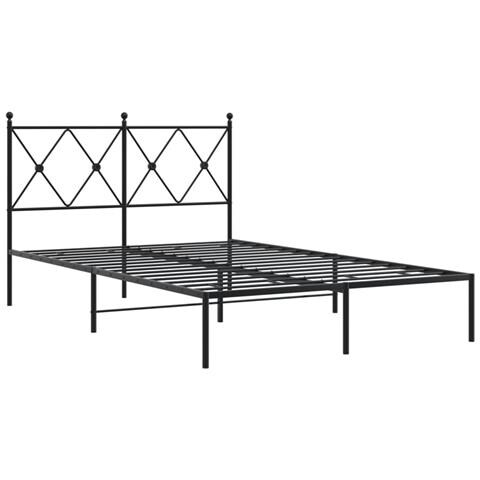 Giroletto Con Testiera In Metallo Nero 120x190 Cm - Foto 2