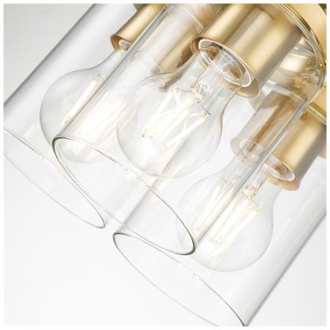 Lampadario Contemporaneo Brinley Acciaio Ottone Spazzolato 3 Luci E27 - Foto 5