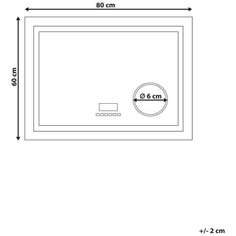 Specchio Da Bagno Con Luce Led Thaix 80 Cm 60 Cm Argento - Foto 5