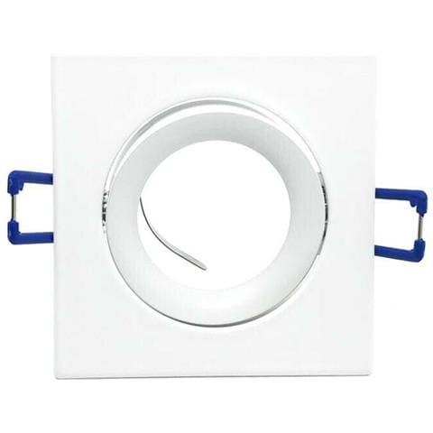 Porta Faretto A Incasso Supporto Quadrato Portafaretto Gu10 P20 Bianco - Foto 1
