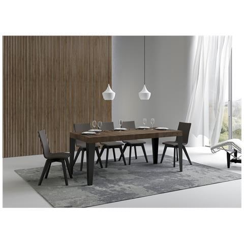 Tavolo Allungabile 90x120/224 Cm Flame Premium Noce Telaio Antracite - Foto 3