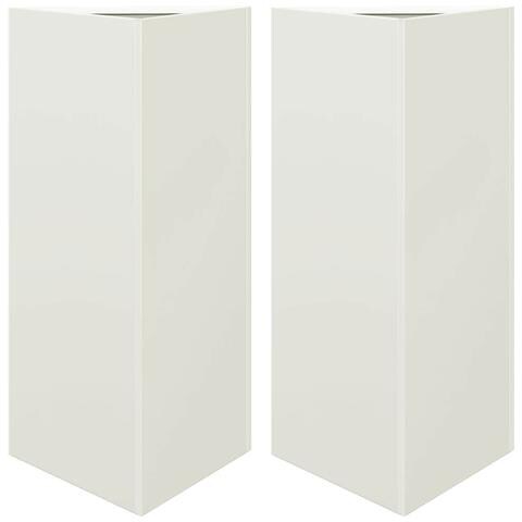 Fioriere 2 pz Bianche Triangolari 40x34,5x70 cm in Acciaio - Foto 1