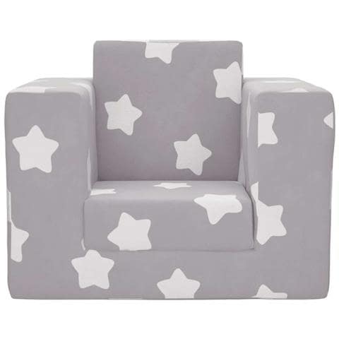 Divano Letto Bambini Grigio Chiaro con Stelle Morbido Peluche - Foto 2