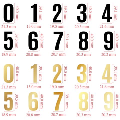 Adesivi Con Numeri In Lamina D'oro, Etichette Adesive In Vinile Da 0 A 9 (confezione Da 10) Gold - Foto 1