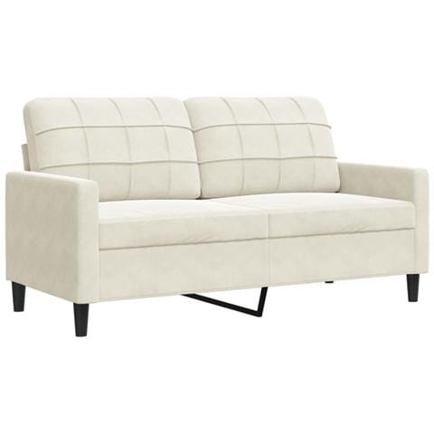 Divano A 2 Posti Crema 140 Cm In Velluto - Foto 2