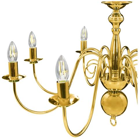 Lusso Casadino - Lampadario Oro Con 8 Lampadine E14 - Foto 8