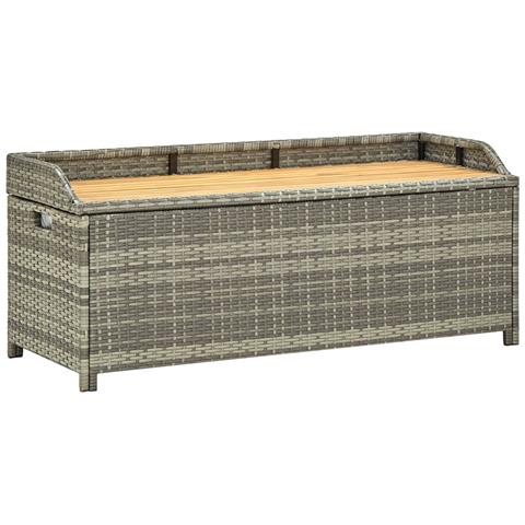Lusso Casadino - Panca Da Giardino Con Vano Portaoggetti 120cm Polyrattan Grigio - Foto 2
